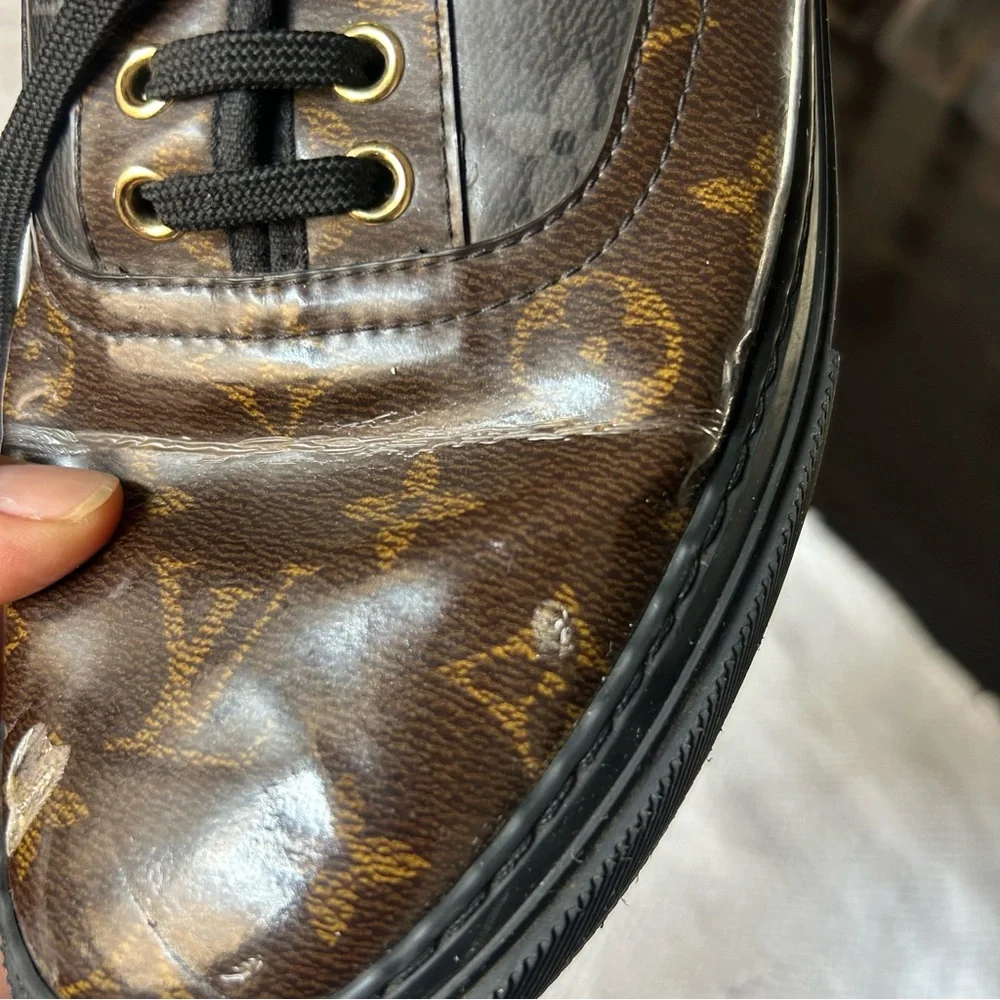 Louis Vuitton Brown Sneakers with Monogram Design